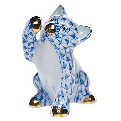 Herend   animals   Cats - Herend Curious Cat Blue