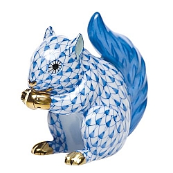 Herend   Animals   Little Animals - Herend Baby Squirrel Blue