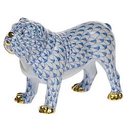 Herend   Animals   Dogs - Herend Bulldog Blue