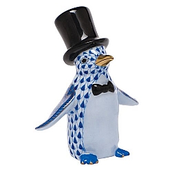 Herend   Animals   Birds - Herend  Tuxedo Penguin Sapphire