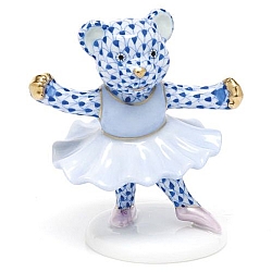 Herend   Animals   Bear - Herend Ballerina Bear Sapphire