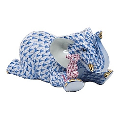 Herend   Animals   Elephant - Herend Fast Friends Multicolor