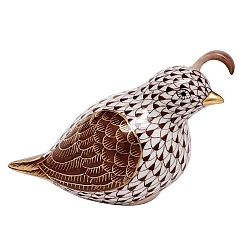 Herend   Animals   Birds - Herend California Quail Chocolate