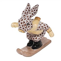 Herend   animals   Rabbits - Herend Ski Bunny Chocolate