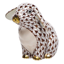 Herend   animals   Rabbits - Herend Sitting Lop Ear Bunny Chocolate
