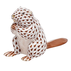 Herend   animals   Little Animals - Herend Small Beaver Chocolate