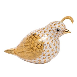 Herend   Animals   Birds - Herend California Quail Butterscotch