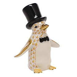 Herend   Animals   Birds - Herend  Tuxedo Penguin Butterscotch