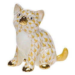 Herend   animals   Cats - Herend Sitting Kitty Butterscotch
