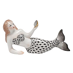 Herend   home decor   Figurines - Herend Mermaid Black