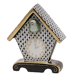 Herend   home decor   Clocks - Herend Cuckoo Clock Black