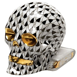 Herend   home decor   Figurines - Herend Skull Black
