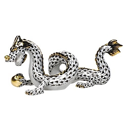 Herend   home decor   Figurines - Herend Small Dragon Black