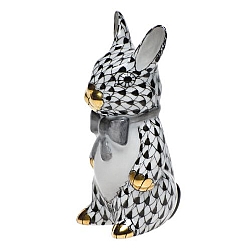 Herend   Animals   Rabbits - Herend Bunny with bowtie Black