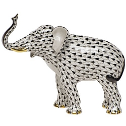 Herend   Animals   Elephant - Herend Elephant Luck Black