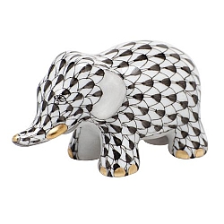 Herend   animals   Elephant - Herend Little Elephant Black