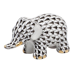 Herend   Animals   Elephant - Herend Little Elephant Black