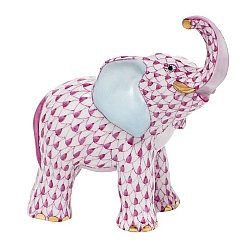 Herend   Animals   Elephant - Herend Young Elephant Raspberry