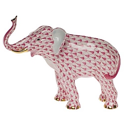 Herend   Animals   Elephant - Herend Elephant Luck Raspberry