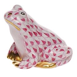 Herend   animals   Frog - Herend Miniature Frog Raspberry