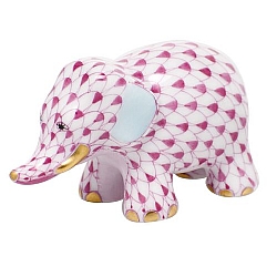 Herend   Animals   Elephant - Herend Little Elephant Raspberry