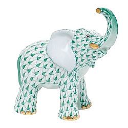 Herend   animals   Elephant - Herend Young Elephant Green