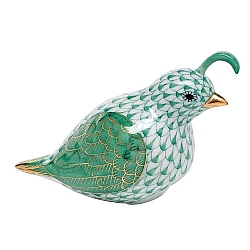 Herend   Animals   Birds - Herend California Quail Green