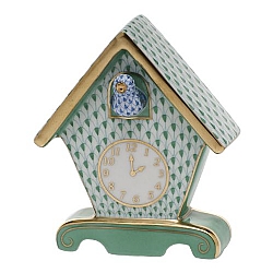 Herend   home decor   Clocks - Herend Cuckoo Clock Green