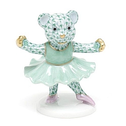 Herend   Animals   Bear - Herend Ballerina Bear Green