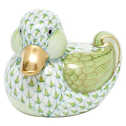 Herend   Animals   Ducks - Herend Dapper Ducky Key lime