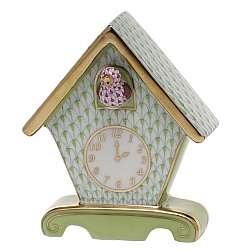 Herend   home decor   Clocks - Herend Cuckoo Clock Key lime