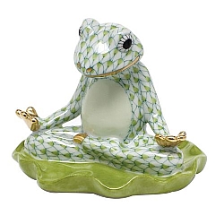 Herend   animals   Frog - Herend Yoga Frog Key lime