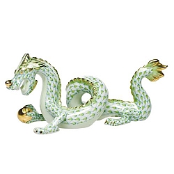 Herend   home decor   Figurines - Herend Small Dragon Key lime