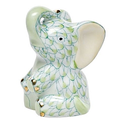 Herend   Animals   Elephant - Herend Miniature Baby Elephant Key lime