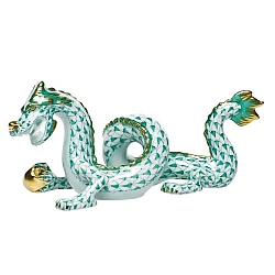 Herend   home decor   Figurines - Herend Small Dragon Green