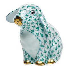 Herend   animals   Rabbits - Herend Sitting Lop Ear Bunny Green