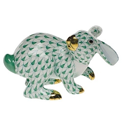 Herend   animals   Rabbits - Herend Running Rabbit Green