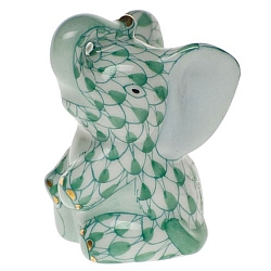 Herend   animals   Elephant - Herend Miniature Baby Elephant Green