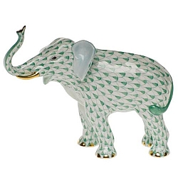 Herend   animals   Elephant - Herend Elephant Luck Green