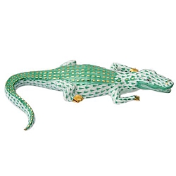 Herend   Animals   Snake - Herend Small Alligator Green