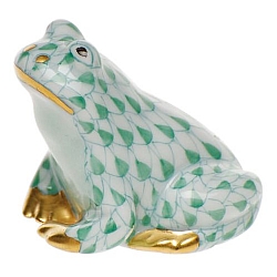 Herend   animals   Frog - Herend Miniature Frog Green