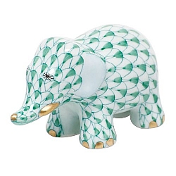 Herend   Animals   Elephant - Herend Little Elephant Green