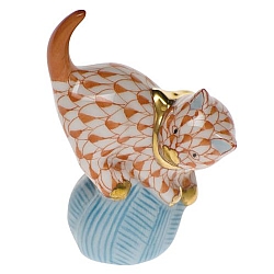 Herend   animals   Cats - Herend Mischievous Cat Rust