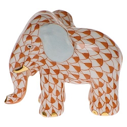 Herend   Animals   Elephant - Herend Miniature Elephant Rust