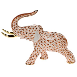Herend   animals   Elephant - Herend Elephant with tusks Rust