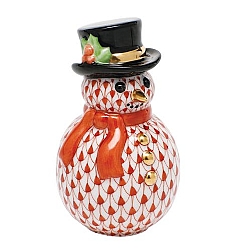 Herend   home decor   Figurines - Herend Snowman Rust