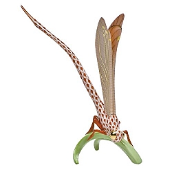 Herend   animals   Little Animals - Herend Dragonfly On Grass Rust