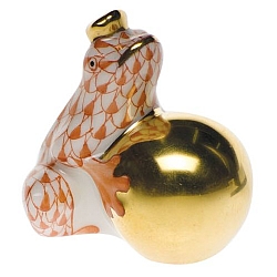 Herend   animals   Frog - Herend Frog with crown Rust