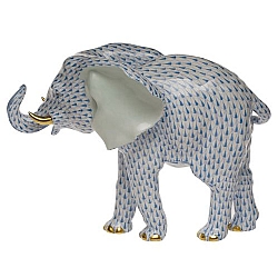 Herend   animals   Elephant - Herend Large Elephant Blue