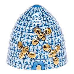 Herend   Animals   Little Animals - Herend Beehive Blue